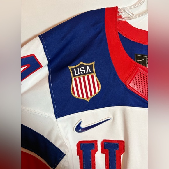 Nike Team USA Hockey #34 Mathews 2026 Winter Olympics Milano Away Jersey White S - Picture 4 of 9